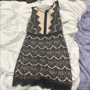 Elegant Black Lace Asymmetrical Dress